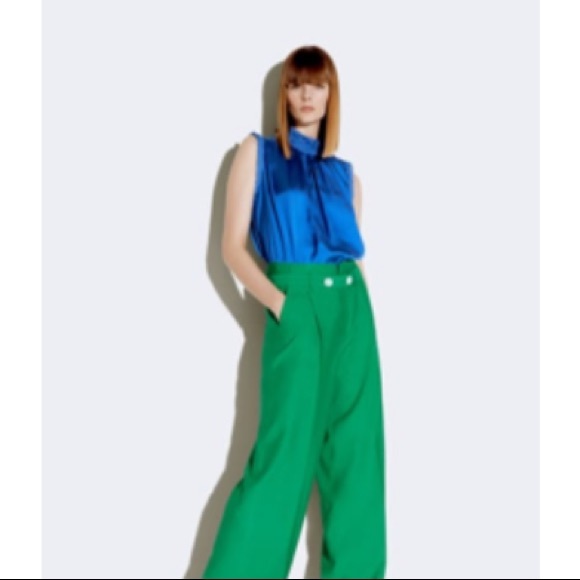 Zara Tops Zara High Collar Satin Effect Top Poshmark